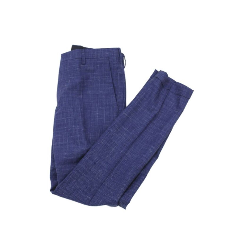 Paul Smith Mens Dress Pants Blue Linen Button Classic Size 30